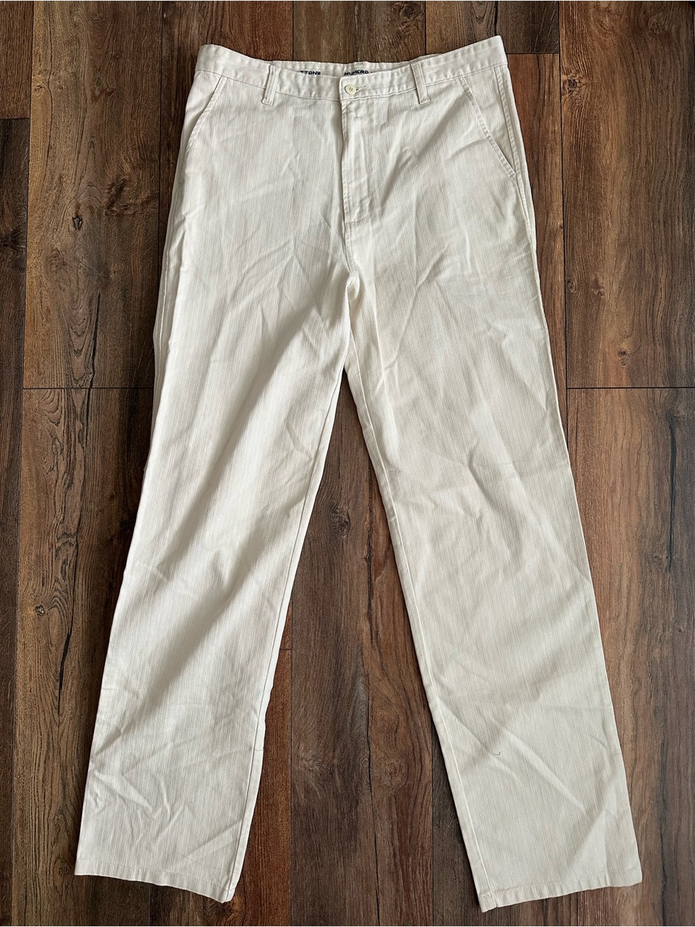 Men’s Beige Straight Pants by Numero Uno Cottons
